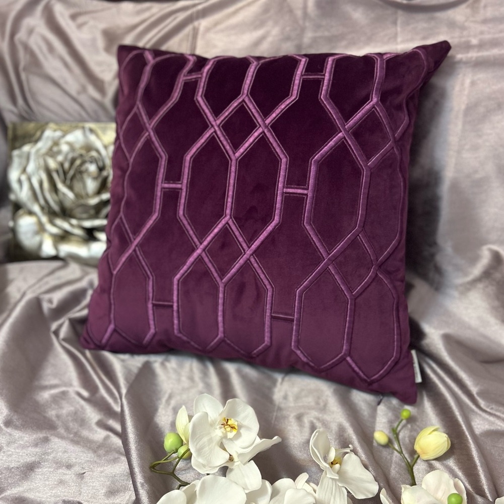 Versatile Velvet Purple Pillow with Zippered Pillow Cover by Urban Barn